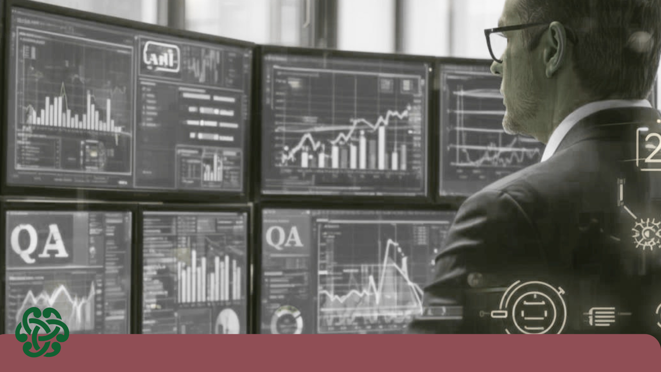Engineer reviewing 2026 QA trends on multiple dashboards