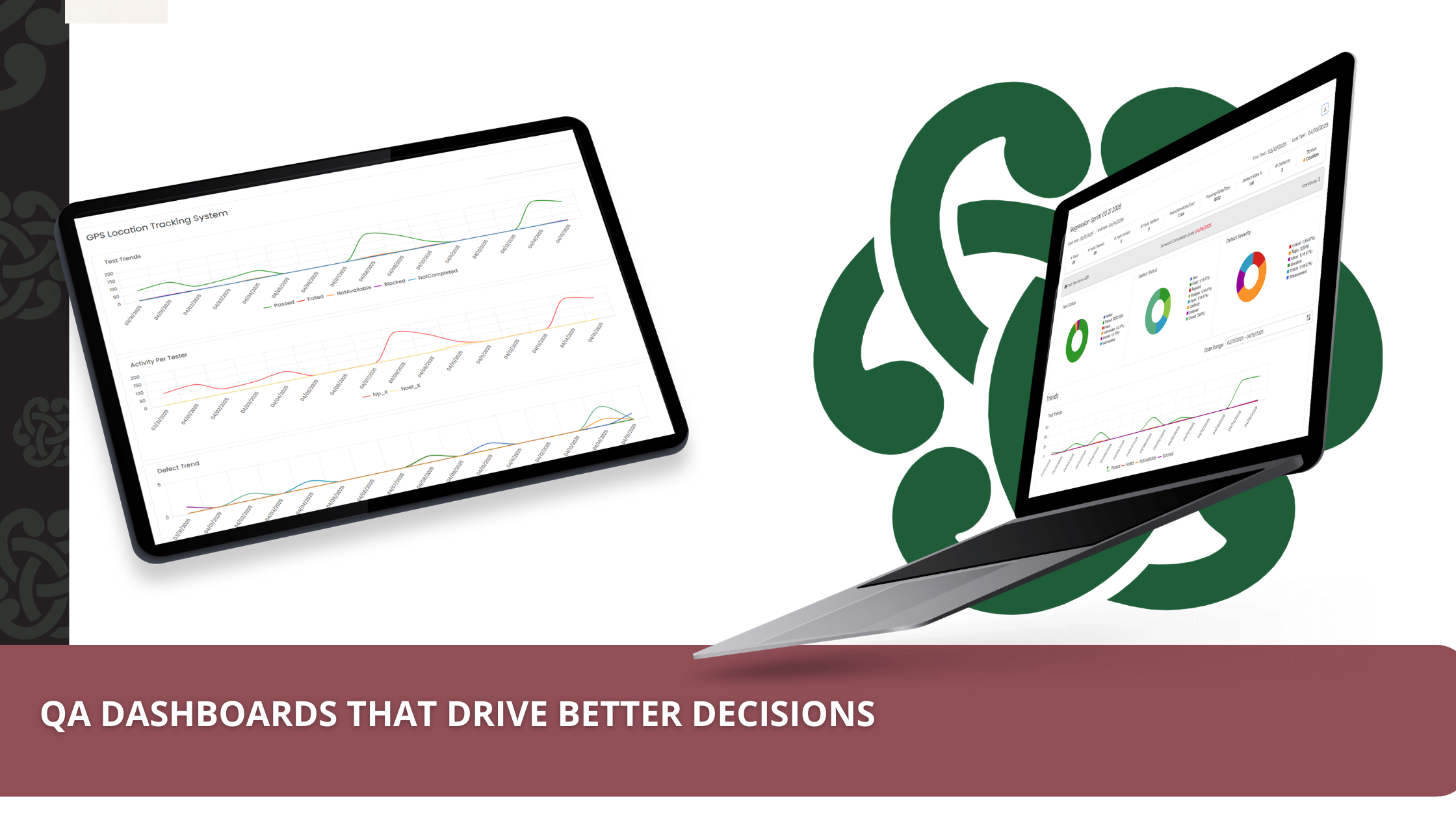 Dashboard displaying essential QA metrics and KPIs used by software quality leaders to drive insight